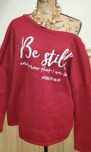 Wine Red Cold shoulder Long Sleeve Sweatshirt